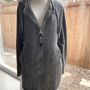 Women's (Or Unisex) Black and Gray 8ighth-Dstrkt New York Zip-Up Jacket Size S